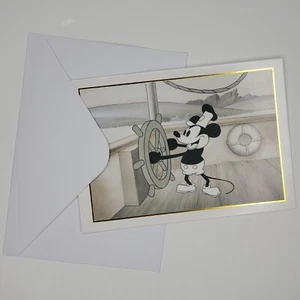 Biglietto di auguri vuoto Steamboat Willie Disney Topolino cartolina - Foto 1 di 5