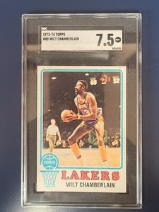 1973-74 Topps Basketball Card #80 Wilt Chamberlain Lakers SGC 7.5 NM+ Graded
