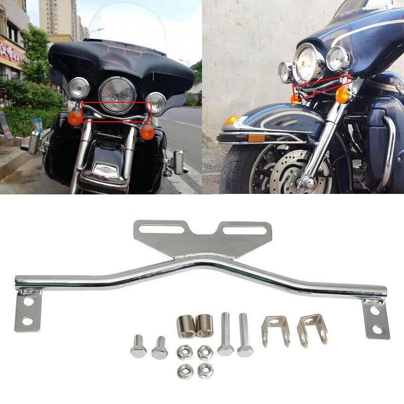 Barra de luz cromada para motocicleta Yamaha V-Star XVS 250 650 950 1100 1300 XVZ1300 - Imagem 1 de 4
