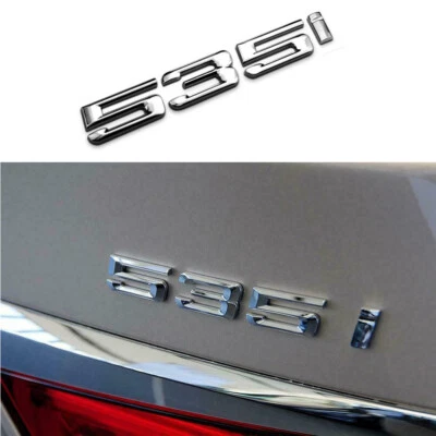 For BMW 5 series 535I Letter Number ABS Silver chrome Emblem Badge car sticker - Изображение 1 из 4