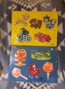 Sifo WOODEN PUZZLE Vintage 2 Puzzles Complete - Picture 1 of 10
