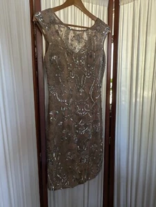 Akt Perlenklapper trägerlos Minikleid Vintage gefüttert Zwischenspiel Made in USA - Bild 1 von 11