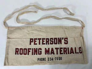 Vintage NOS Advertising Apron Pouch - Petersons Roofing Materials - Canvas LW - Picture 1 of 6