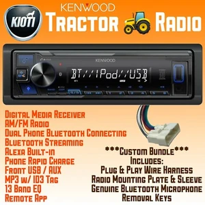 Kioti Tractor Plug & Play Radio Bundle Bluetooth USB AUX NX RX DK CK Series Cab - Picture 1 of 6