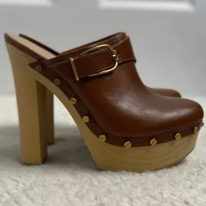 Neu ohne Etikett Veronica Beard Alek Plateau Clog Pantolette braun Gr. 8M Boho klobig Retro - Bild 1 von 13