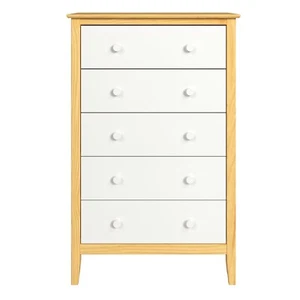Easy Pieces Solid Wood 5-Drawer Dresser with White Front and White Knobs - Picture 1 of 1