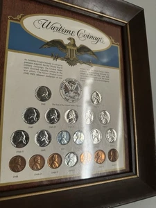 Wartime Silver Nickles and Pennie’s Framed Perfect Condition - Picture 1 of 2
