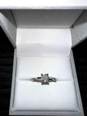 Blue Nile Petite Twist Diamond Platinum Engagement Ring  - Image 1 of 4