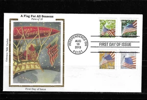 USA SC # 4782a-4785a A Flag For All Season FDC . Colorano Silk Cachet - Picture 1 of 1