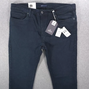 Pantalones de mezclilla informales elásticos ajustados oscuros hechos a mano Levis 511 para hombre 38x34 - Imagen 1 de 21