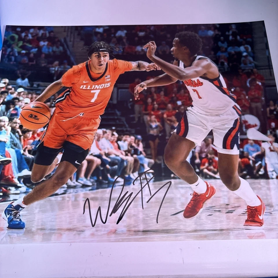 Will Riley Signed 8X10 Illinois Fighting Illini Basketball Autograph Wizards 3 - Image 1 of 1