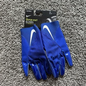 Nike Vapor Knit 4.0 Magnagrip NFL Football Gloves Blue White Men Size Medium M - Picture 1 of 3