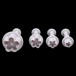 4Pcs Plum Flower Fondant Cake Cutter Plunger Cookie Mold Decorating Candy Mo_ Qo - Picture 1 of 12