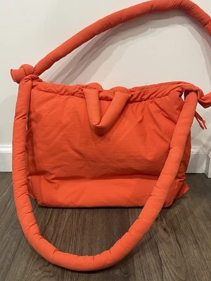 Olend Soft Bag Backpack Crossbody Tote Double Handles Orange Water Resistant - Image 1 of 4