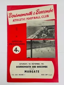 Copa FA 1961/62 BOURNEMOUTH V MARGATE 04-11-1961 PRIMERA RONDA - Imagen 1 de 1