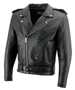 Xelement NWT B7101 Mens Classic Armored High Grade Leather Motorcycle Jacket 3XL - Picture 1 of 17