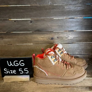 New Big Kids UGG Highland Hi Heritage Brown Suede Ankle Boots Sneakers Size 5.5 - Picture 1 of 6