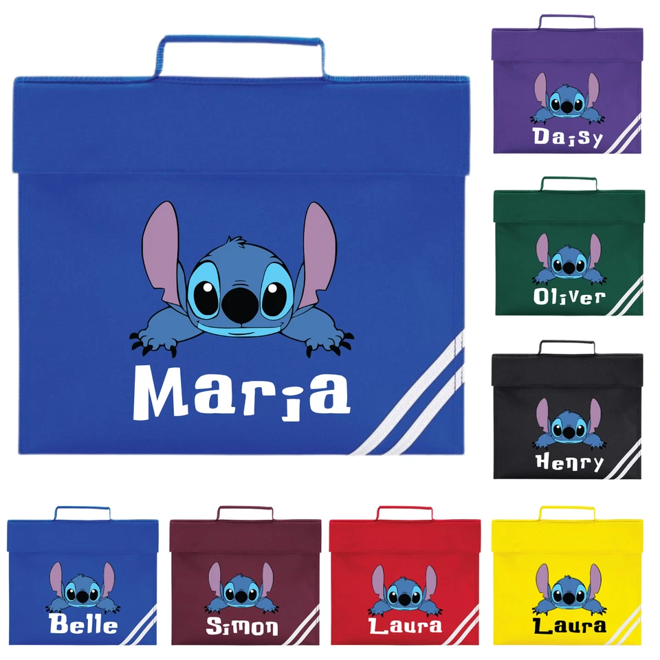 UT CUSTOM WEAR Personalised Stitch Book Bag – Custom Name School Music Bag for Kids Boys Girls