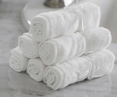 Paños de bambú, 10X10" blanco - Paños súper suaves para bebés y faciales - Paquete de 6. Foto 1 de 4