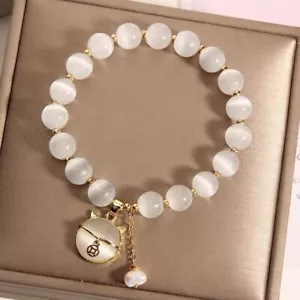 Delicate Women's Bracelet with Natural Opal & Pearls – Adjustable - Picture 1 of 5