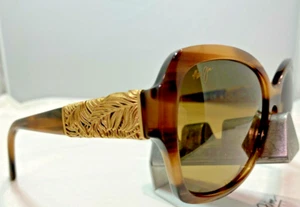 MAUI JIM SWAYING PALMS MJ 530-93 BROWN 24K GOLD BRONZE POLARIZED SUNGLASSES 9 - Picture 1 of 9