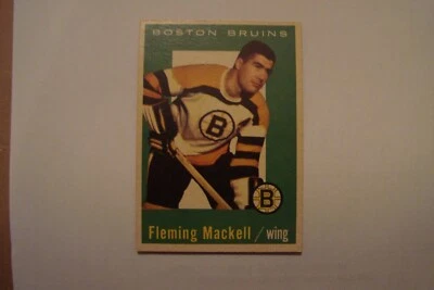 1959 60 Topps Hockey Card # 19 Fleming Mackell  Boston Bruins  11/24 - Image 1 of 4