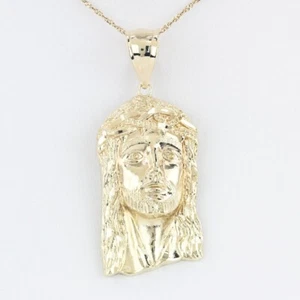 10KYG Jesus Christ Face with Crown of Thorns Pendant Charm - Picture 1 of 5