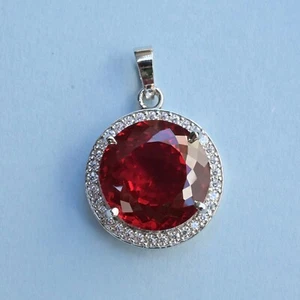 66 Ct Red Ruby Pendant In Solid 925 Silver – Natural Certified Loose Gemstone - Picture 1 of 6