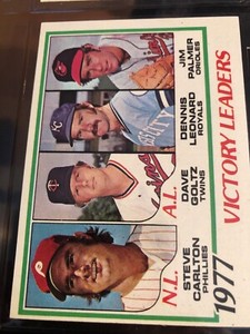 1978 Topps 1977 Victory Leaders - Carlton Goltz/Leonard/Palmer Excellent Cond.