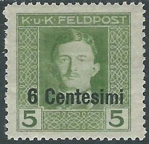 1918 OCCUPAZIONE AUSTRIACA SOPRASTAMPATO 6 CENT SU 5 H MH * - RB37-3 - Picture 1 of 1