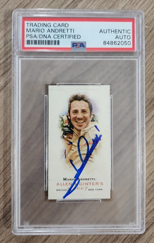 Mario Andretti Signed 2007 Allen & Ginter Mini Card #19 Racer Slabbed Auto PSA - Image 1 of 1