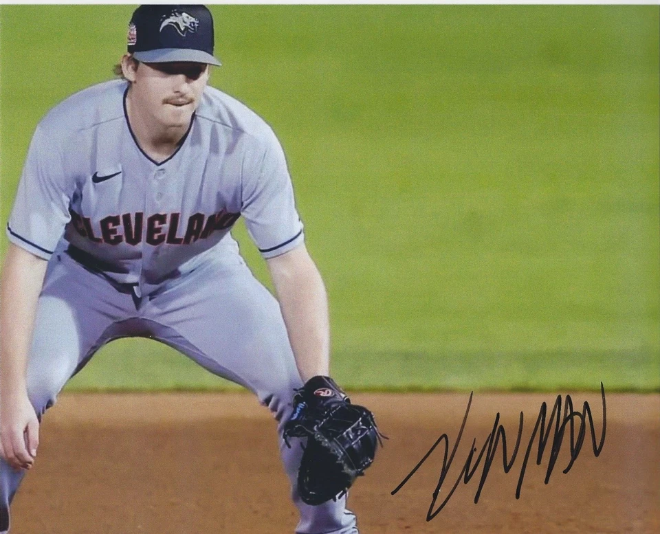 KYLE MANZARDO Signed 8 x 10 Photo CLEVELAND GUARDIANS Baseball Free Shipping MLB - Image 1 of 1