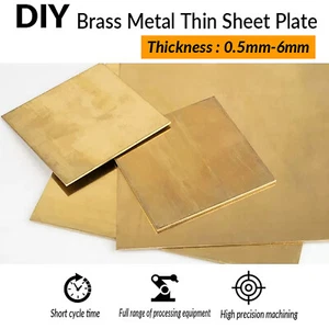 Brass Plate Square Brass Sheet Metal Guillotine Cut Thick 0.5-6mm Multiple Sizes - Picture 1 of 11