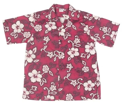Camisa hawaiana vintage Go Barefoot para hombre roja cereza blanca Alpha Tiki talla M - 746 Foto 1 de 4