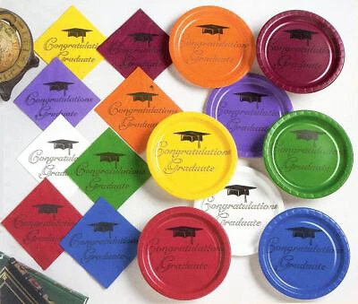 School Colors Lunch Paper Napkins, Orange 50 Pack Grad Party Tableware - Image 1 of 1