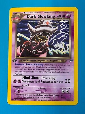 1st Edition Dark Slowking 20/105 Neo Destiny Set Rare Vintage Pokemon Card - NM