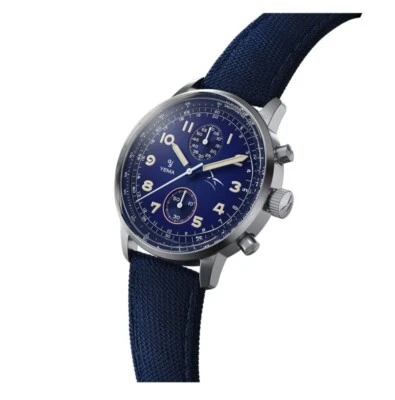 YEMA Flygraf AIR FORCE Cronografo Meccanico Quarzo Ibrido Acciaio Orologio Uomo - Imagen 1 de 4
