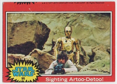 Star Wars S2 Red Edge Topps 1977 Sighting Artoo-Detoo Trading Card 95 Trim Error - Image 1 of 2