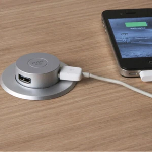 Schreibtisch Tisch Regal Einbau IP67 Büro Küche Ziehen Pop Up USB Ladegerät 3 Punkt UK - Bild 1 von 3