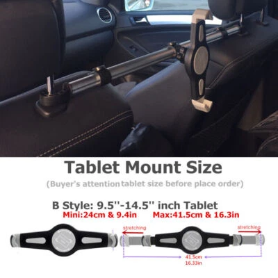 9-14" Car Tablet Holder for iPad Headrest Mount Travel Accessory Trip Essential - image 1 of 4