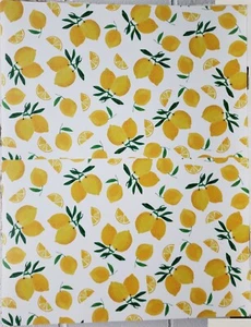 Set of 2 Same Plastic Printed Placemats, 12"x17", CITRUS FRUITS, LEMONS, HL - Picture 1 of 24