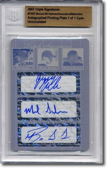 Greg Halman * Michael SAUNDERS * Balentien Autograph Rookie Auto Plate 1/1 - Image 1 of 1