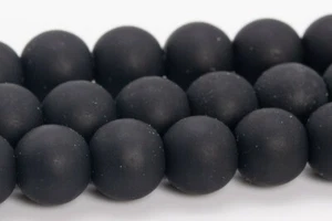 8 mm Matt Massiv Schwarz Jade Perlen Klasse AA Rund Edelstein Lose Perlen - Bild 1 von 4
