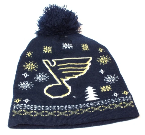 St Louis Blues Hockey Hat Beanie Knitted Cap Pom NHL Sports Ugly Sweater Style Cover