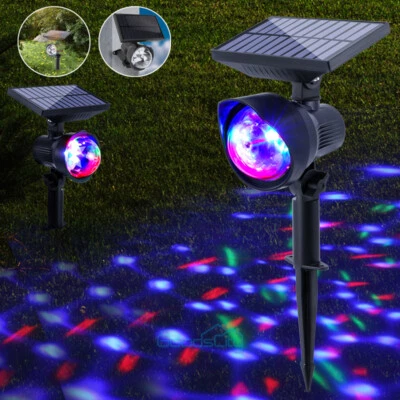 Solar Garden RGB Star Projector Outdoor LED Xmas Moving Laser Light Landscape - Image 1 of 4