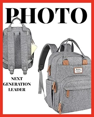 Mochila Bolsa Pañales, Mochila de Viaje Multifunción RUVALINO Gris Foto 1 de 4