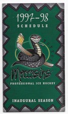 1997-98 Monroe Moccasins WPHL Hockey Schedule !!! Bank One