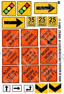 SCALELIKE INDUSTRIES O-ROADWAY SIGNS 6 (ORS-6) PRINTED ON PLASTIC FACTORY NEW - Picture 1 of 1