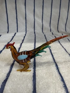 Estatuilla de pájaro corredor de caminos de vidrio soplado a mano  - Imagen 1 de 7