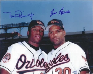 Autographed 2001 8x10 Tim Raines Sr. HOF & Tim Raines Jr. 2008 Baltimore Orioles - Picture 1 of 1